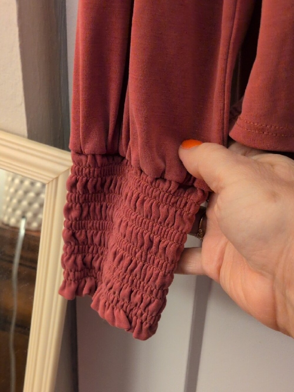 Lucky Brand Long-Sleeve V-Neck Tie Tunic - Rosewood - Picture 4 of 8